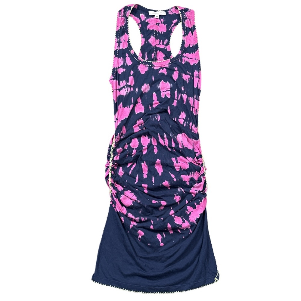YF&B women's racerback navy + pink tie dye fitted dress, M.